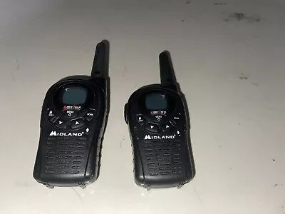 X-TRA TALK Midland Two Way Radio 2 Set Walkie Talkies Black Model: XT25 • $15