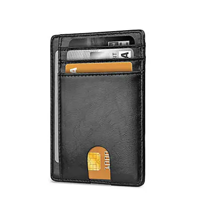 $9.47 • Buy Mens RFID Blocking Leather Slim Wallet Credit Card Holder Lightweight & Minimal