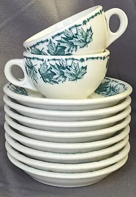 Lot Of 10 McNicol China Vintage 2 Coffee Mugs & 8 Saucers Morris Gordon & Son  • $42