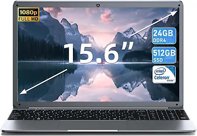 SGIN 15.6  FHD Laptop Notebook-Intel Celeron 2.8 GHz 24 GB Memory 512GB SSD HDMI • $279