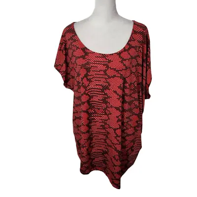 Miss Tina Red Snakeskin Print Blouse Size Large 12-14 • $14.96