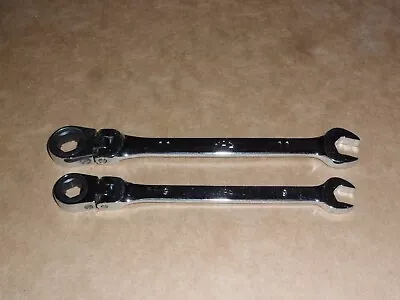 Pair Of MAC 9MM & 11MM Ratcheting Swivel Head Wrenches RWF211MM RWF29MM Chrome • $22.22