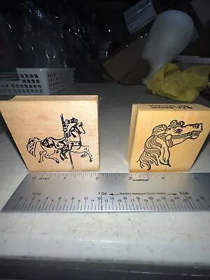 Lot Of 2 Circus Rubber Stamps. Carousel Horses. • $7.99