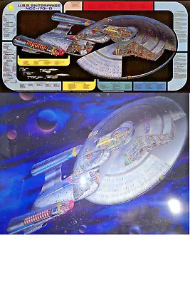 Original 1990s Star Trek Next Gen Enterprise D Cutaway Posters- Your Choice • $19.99