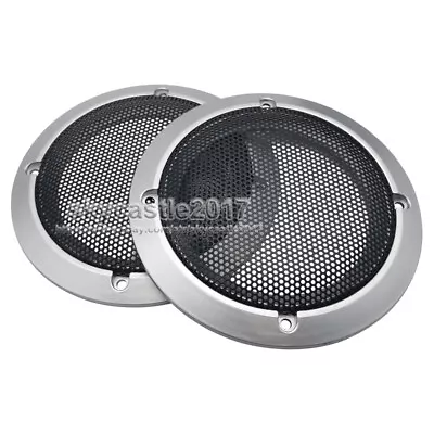 2x 3.5  Inch Speaker Grill Cover Metal Mesh Protection Decorative Circle #Silver • $7.96