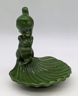 Vtg Holland Mold Mid-Century Mermaid Pixie Green Soap Trinket Dish Ceramic • $19.99