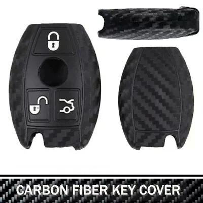 TPU Carbon Fibre Soft Full Set Silicone Smart Key Fob Case For Mercedes-Benz • $8.99