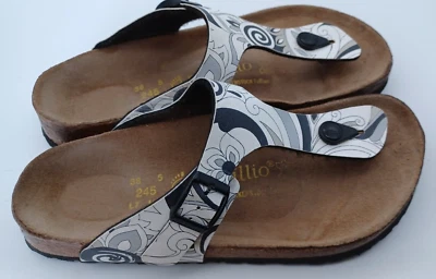 £35.99 • Buy Birkenstock Papillio Black And White Pattern Gizeh Thongs - Uk 5, Eur 38 Regular