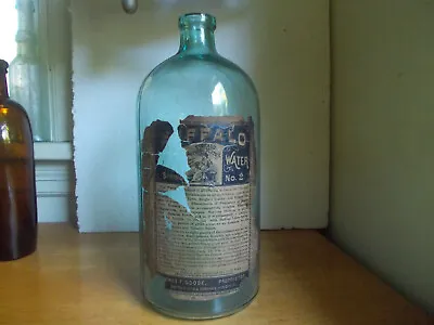 Buffalo Lithia Water  Bold Emb Woman With Label 1890 Va Mineral Water Bottle • $125