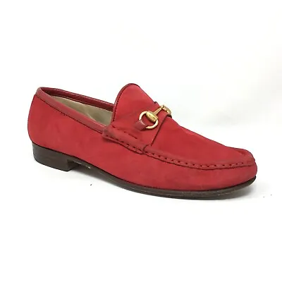 $178.47 • Buy Gucci Horsebit Loafers Flats Shoes Womens Size 35 EU 5 US Red Suede Slip On