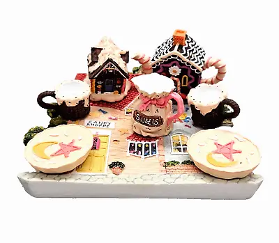 Vtg 97 Popular Imports Old English Candy Shoppe Miniature Tea Set Resin Decor • $15.95