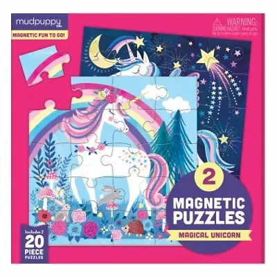 Mudpuppy Magical Unicorn Magnetic Puzzles – Ages 4-7 – Includes 2 • $11.95