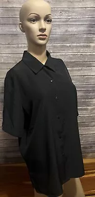 618 Voir Collection Shirt Women’s Size 16W Black Button Down • $10.39