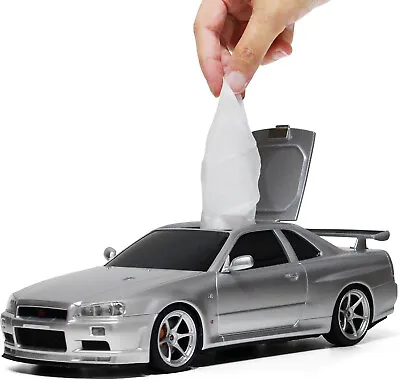 Nissan Car SKYLINE GT-R BNR34 Wet Tissue Case Nissan Silver Officially Licensed • $71.80