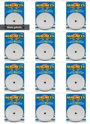 12 Cards 95 Lb. Heavy Duty Magnetic Round Bases Lift Caps MAGNET SOURCE 07223  • $96.99