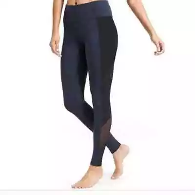 Women's Athleta Chaturanga Mesh Panel Leggings Size XS Black & Navy • £17.31