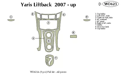 $103.75 • Buy TOYOTA YARIS 2007 2008 2009 2010 2011 DASH TRIM KIT A