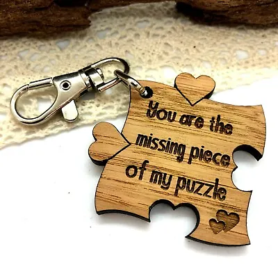  You Are The Missing Piece Of My Puzzle Valentines Birthday Jigsaw Keyring Gift • £3.95