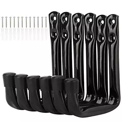 Garage Storage Heavy Duty J Hooks 6 Pack Wall Mount Steel Garage Shop Bathroom • £11.08