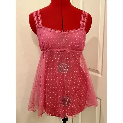 Victoria’s Secret Dotted Mesh & Lace Babydoll Slip- Small • $18