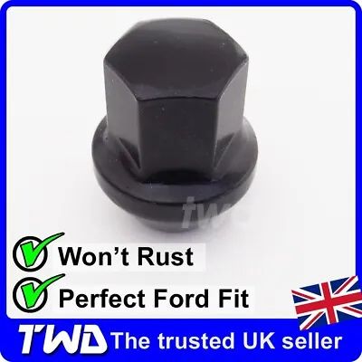 BLACK WHEEL NUT - FORD FIESTA ALLOY MK4 MK5 MK6 MK7 MK8 (M12x1.5) LUG BOLT [1B] • £5.99