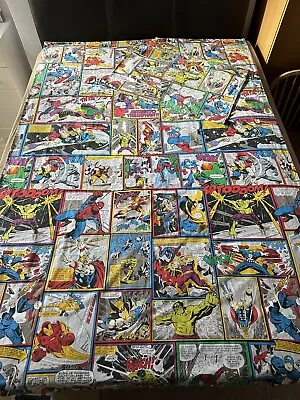 Marvel Comic Strip Duvet Cover Bedsheet Single And Pillow Case • £30