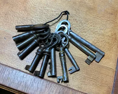 Old Keys Barn Keys Bank Keys Lot Of 10 Antique Skeleton Keys Lock Keys Vintage • $29.99