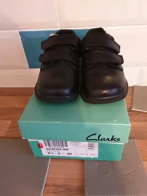 £22.99 • Buy Boys Clarks Deaton Black Leather Inf School Shoes, Brand New Boxed, Size 7H