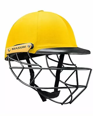 Masuri C Line Plus Stainless Steel Cricket Batting Helmet - Yellow - Senior • $95.28