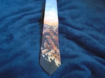 Ralph Marlin Polyester Men's Tie Grand Canyon & Cowboys 1992 • $10.95