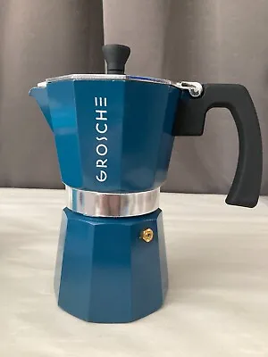 GROSCHE Milano Stovetop Espresso Maker Moka Pot 6 Espresso Cup - 9.3 Oz Blue • $31.95