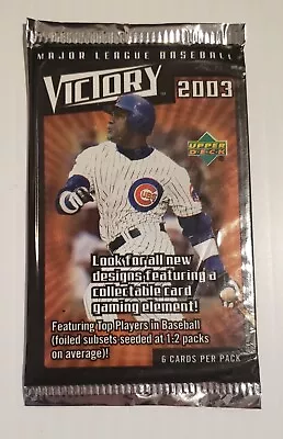 2003 Upper Deck Victory Baseball MLB FACTORY SEALED Pack 6 Cards • $9.72