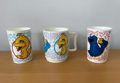 Set Of 3 Vintage 1989 Sesame Street Plastic Cups Jim Henson Muppets  • $9.99