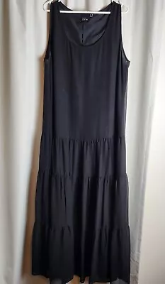 $32.30 • Buy ASOS DESIGN Tall Strappy Maxi Tiered Dress In Black Size 16