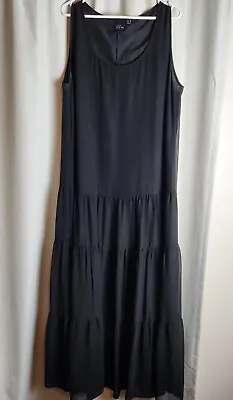 $32.30 • Buy ASOS DESIGN Tall Strappy Maxi Tiered Dress In Black Size 16