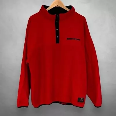 Pro Spirit Fleece 1/4 Zip Pullover Mens XL Vintage Red Y2K • $9.87