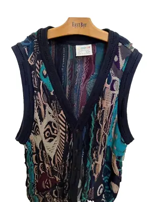 COOGI Cotton Knitted Sweater Vest Size M Australia Multicolor Vintage No 438 • $219