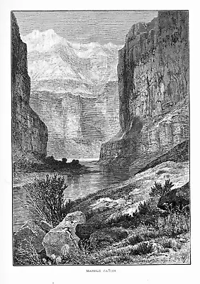Marble Canyon Of The Colorado River By Thomas Moran 1874 Original Print ! • $8.99