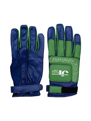 Official JT Racing Vintage Racing Gloves Green BMX/Motocross 100% Leather M/L/XL • $50.51