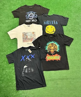 Lot Of 5 Rock N Roll Band Concert Tour T-Shirt Tees Men's Size Small Rap Music • $0.99