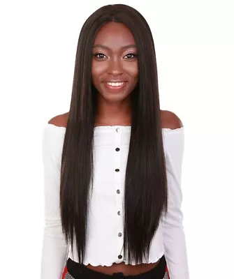 Yoko Straight 30 In 360° Hand Tied Lace Front Wig Black With Auburn Highlights • $70.04