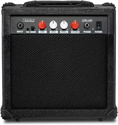LyxPro 20W Electric Guitar Amp Guitar Amplifier W/Built-In Speaker - Black • $21.27