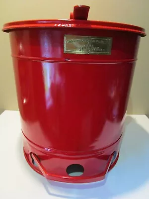 Vintage UNDERWRITERS LABORATORIES Steel Waste Trash Can WITH FOOT PEDAL • $70