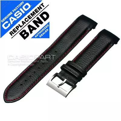 Genuine Casio Watch Band For Edifice EQB-800BL-1A Black Leather Red Stitch Strap • $126.96