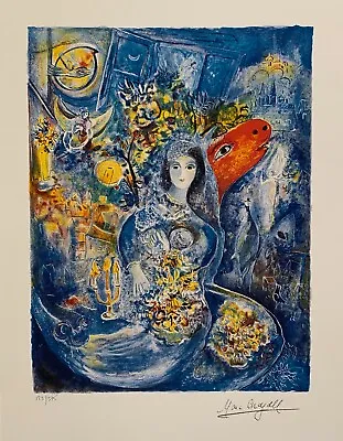 Marc Chagall BELLA Limited Edition Facsimile Signed Giclee Art 16  X 12  • $59.99