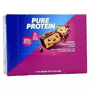 Worldwide Sports Pure Protein Bar Chewy Chocolate Chip 6 Bars • $11.68