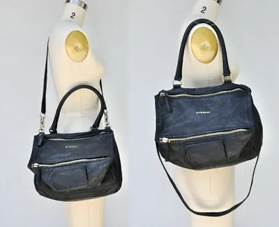 $850 • Buy Givenchy Pandora Black Leather Bag Crinkled Leather Crossbody & Shoulder's Bag  