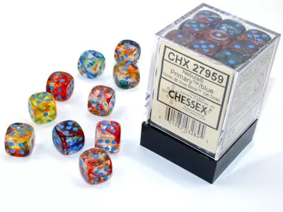 Chessex 12mm D6 Dice Block Nebula Primary/Blue W/Luminary • $18.90