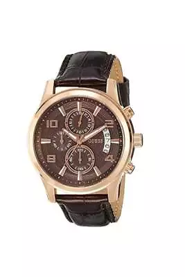 Guess Gents Exec Chronograph Leather Strap Watch W0076G4 • £69.99