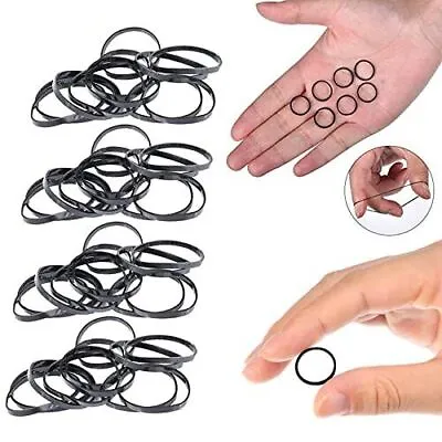 500 Pack Mini Rubber Bands Premium Elastic Bands Non Slip Small Hair Ties Black • £2.39